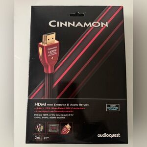AudioQuest Cinnamon High Speed HDMI Cable with Ethernet & Audio Return.(2M) 6’7”